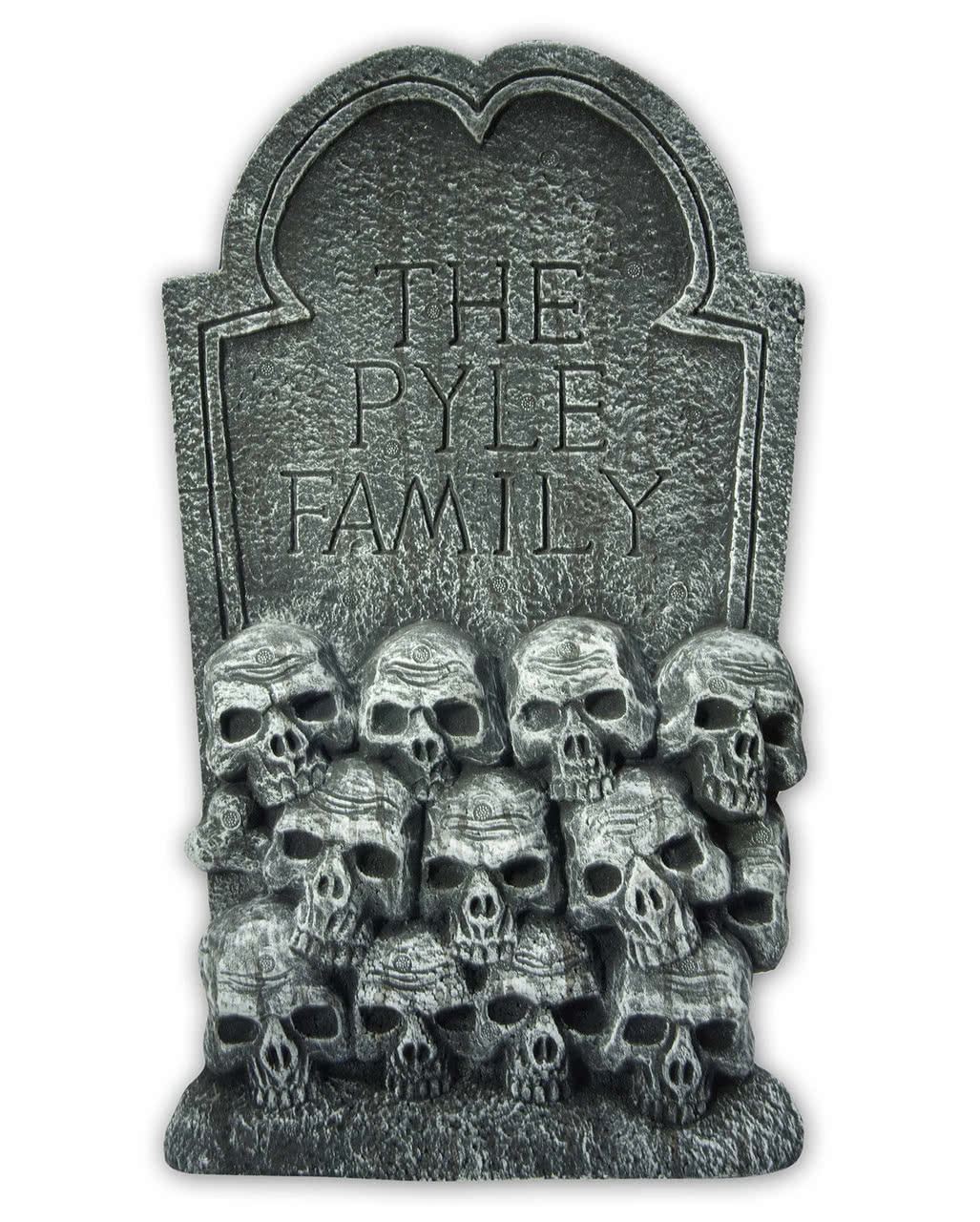 Grave stone with skulls for cemetery decoration