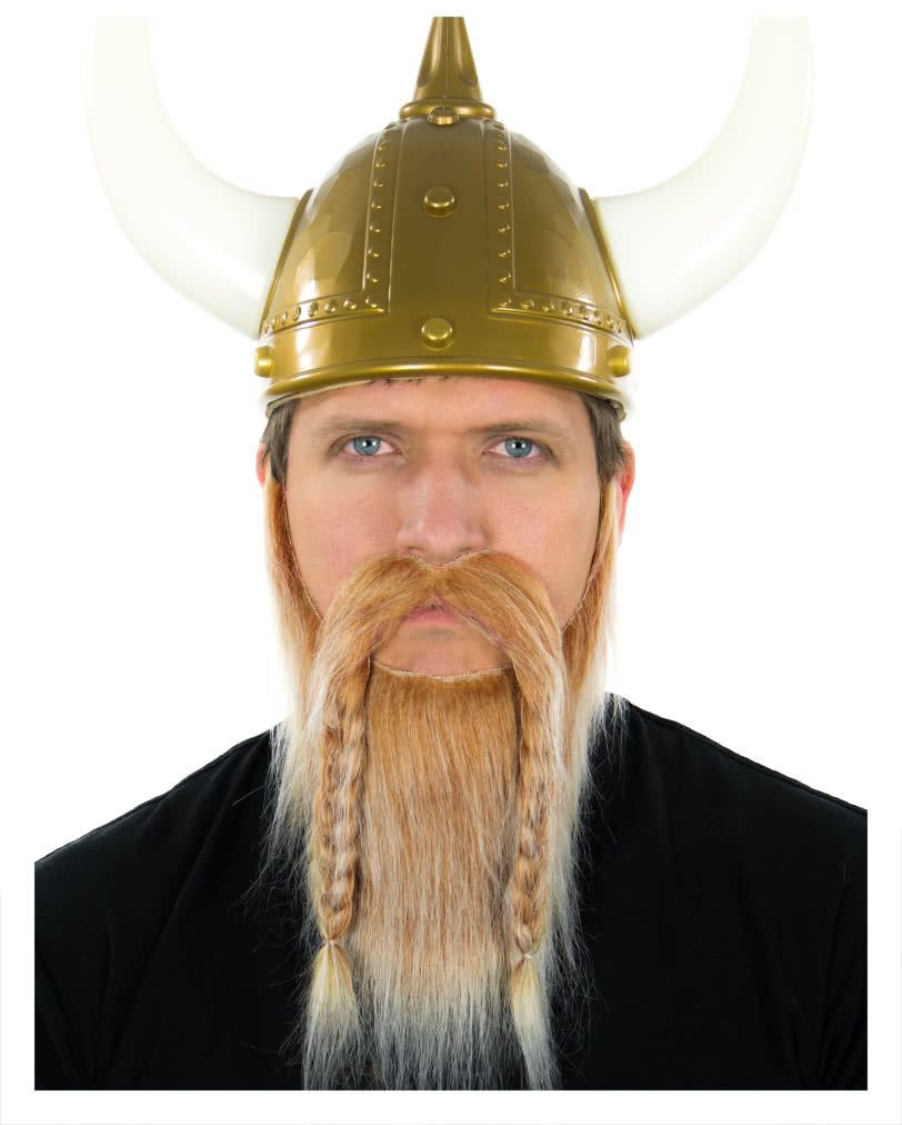 Viking Braided Sideburns | viking beard blond white heather false beard with braids Viking Braided Sideburns | viking beard blond white heather false beard with braids