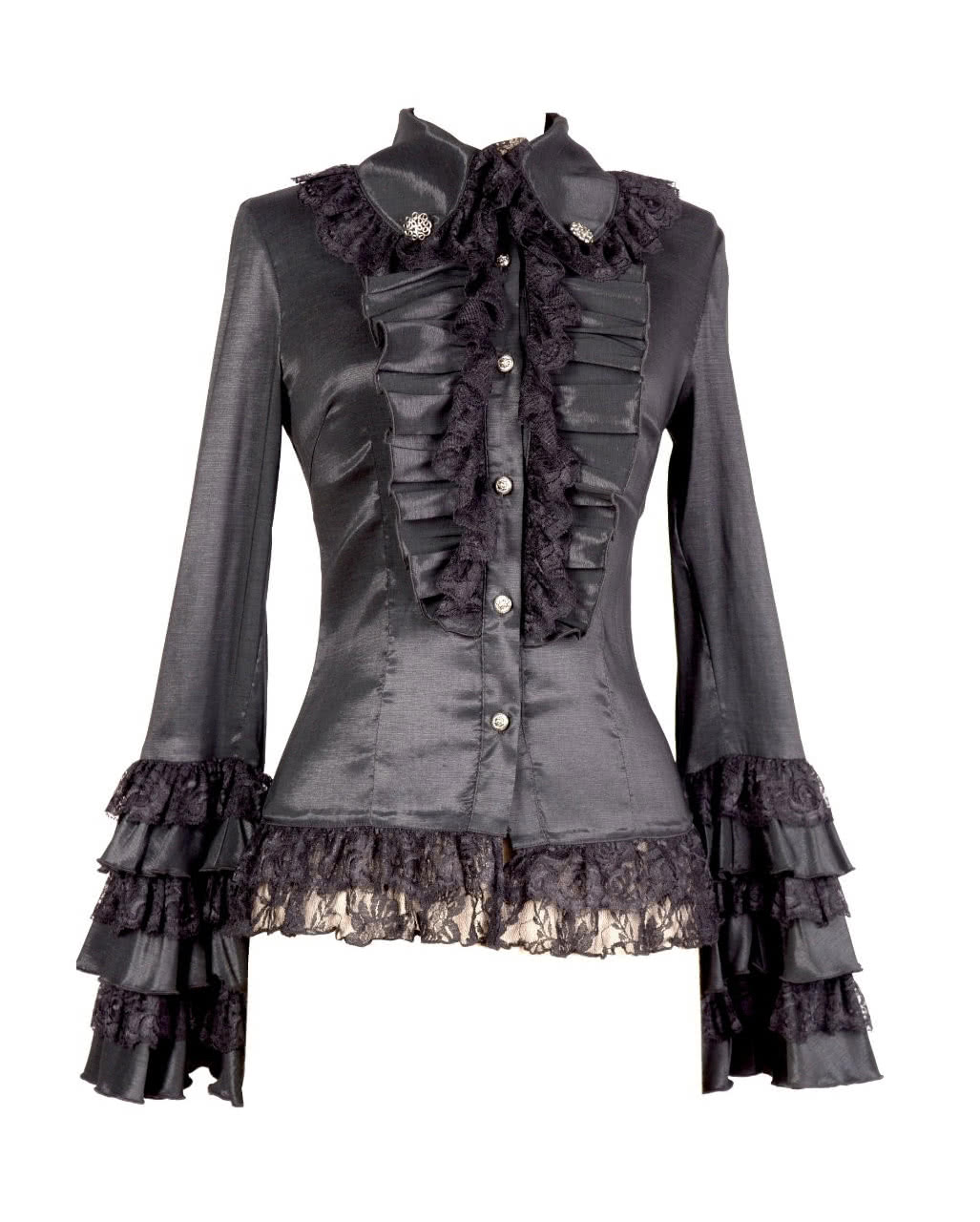 Gothic Blouse Black | Ladies blouse | horror-shop.com