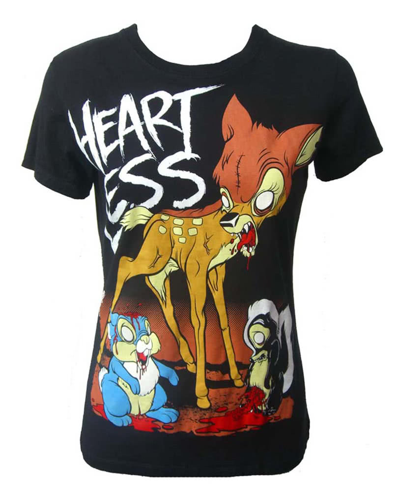 Heartless T-Shirt Zombie Bambi | Horror Funshirt Zombies | Horror-Shop.com