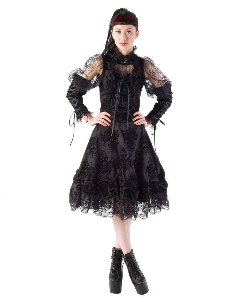 Knielanger Spitzenrock Kiara Steampunk Mode Gothic Rock Horror 