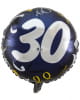 Ballon mit Zahl 30 schwarz-gold 45 cm 