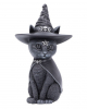 Mystische Katzenfigur mit Hexenhut 30cm 