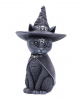 Occult Cat Figure With Witch Hat 
