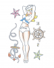 Pin Up Adhesive Tattoo With Sailor Motif 