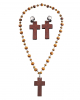 Rosary Necklace & Earrings Set 