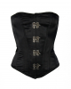 Satin Full Breast Corset With Hook Black 