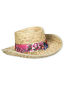 Straw Hat With Flower Ribbon 