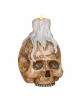 Totenkopf mit Kerze & Licht 20cm 
