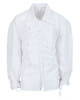Weißes Herrenhemd mit Rüschen & Knöpfen XL