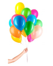 50 Bunte Ballons für Helium mit Schnur 