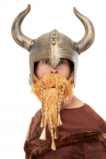 Golden Viking Helmet With Beard