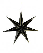7-pointed Gothic Decoration Star Black Gold 30cm 