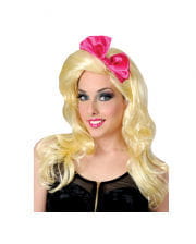 80s popstar wig with pink bow 