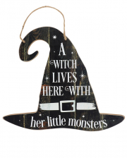 A Witch Lives Here Witch Hat Shield 35cm 