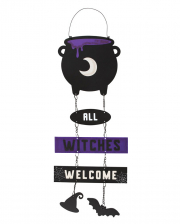 All Witches Welcome mit Hexenkessel 30cm 