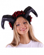 Aries Cosplay Horns With Red Roses 