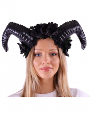 Aries Cosplay Horns With Black Roses 