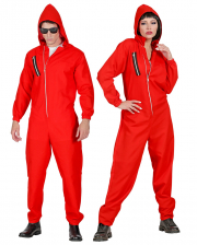 Bankräuber Kostüm Overall Rot Unisex 