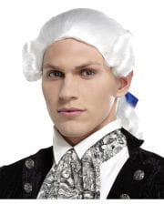 Baroque Man's Wig With Braid White 