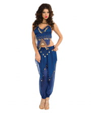 Belly dancer costume blue with coins 