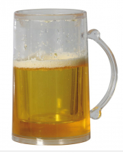 Bierkrug mit Bier als Kostümzubehör 15cm 