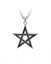 Black Star Pentagram Pendant With Chain 