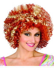 Rot-blonde 70er Afro Perücke 