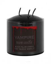 Schwarze Stumpenkerze mit Vampir Blut 7,5cm 