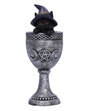 Coven Cup Witch Cat With Silver Goblet 15,7cm 