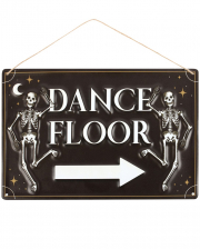 "Dance Floor" Metallschild mit tanzenden Gerippen 30x20cm 