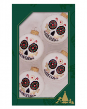 Day Of The Dead Halloween Christmas Balls Ø6,5cm 4 Pieces 