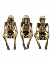 Three Wise Skeleton Figures 10cm 