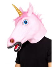 Rosa Einhorn Latex-Maske