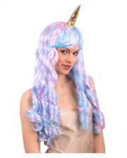Perücke Unicorn mit Horn