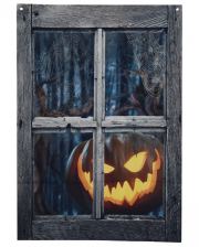 Fake Window With Creepy Halloween Pumpkin 120cm 