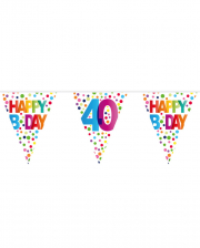 Colorful Happy B-Day 40 Pennant Garland 10m 
