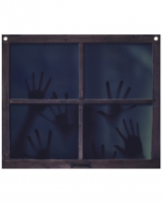 Fenster mit gruseligen Schattenhänden 60x49cm 