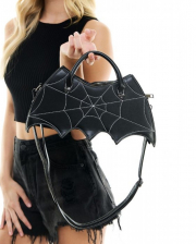 Bat Handbag With Spider Web Detail 