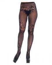 Netzstrumpfhose mit Blumen