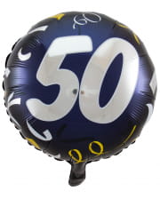 Ballon mit Zahl 50 schwarz-gold 45 cm 