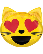 Emoji verliebte Katze Folienballon 55cm 