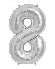 Foil Balloon Number 8 Silver 