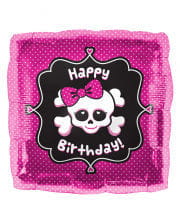 Foil balloon Happy Birthday Skull 
