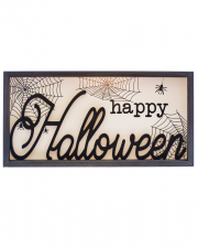 Embossed Happy Halloween Picture With Wooden Frame 60x30cm 