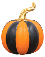Orange-schwarz gestreifter Halloween Kürbis 