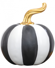 Striped Halloween Pumpkin Black And White 