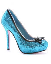 Glitter pumps with bow Blue 