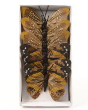 Glitter Butterfly 10 cm brown 6 St. 