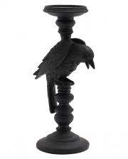 Gothic Candle Holder With Black Crow 29cm 